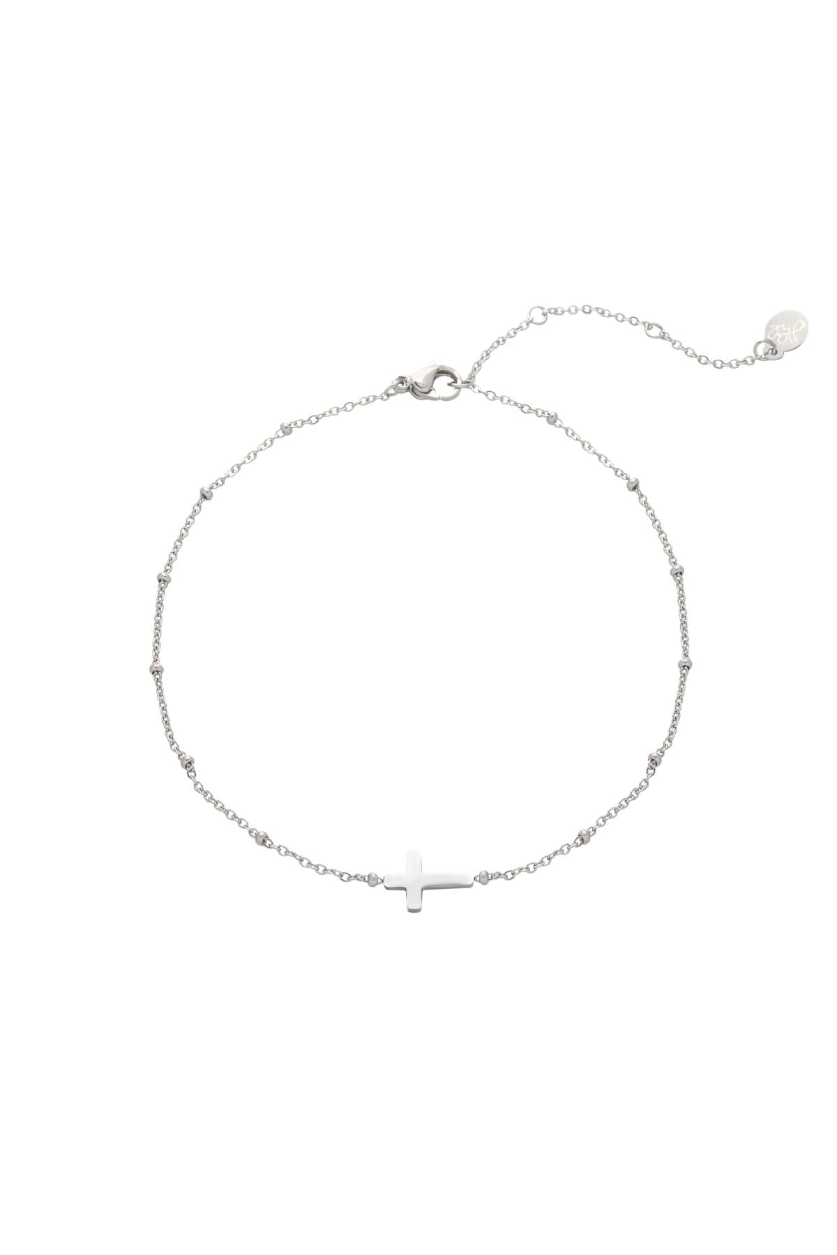 Anklet Classic Cross Silver Color Stainless Steel